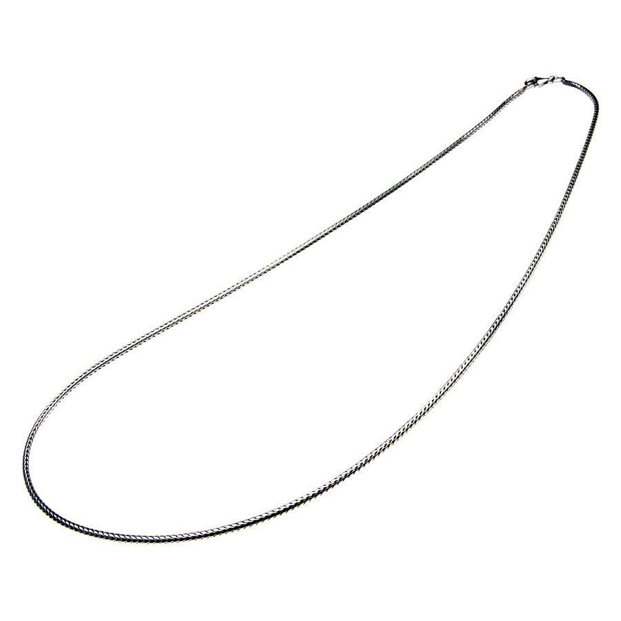 幅2mm フォックステールシルバーチェーン 燻し加工 シルバー925 silver925 シルバーアクセサリー c0008の画像