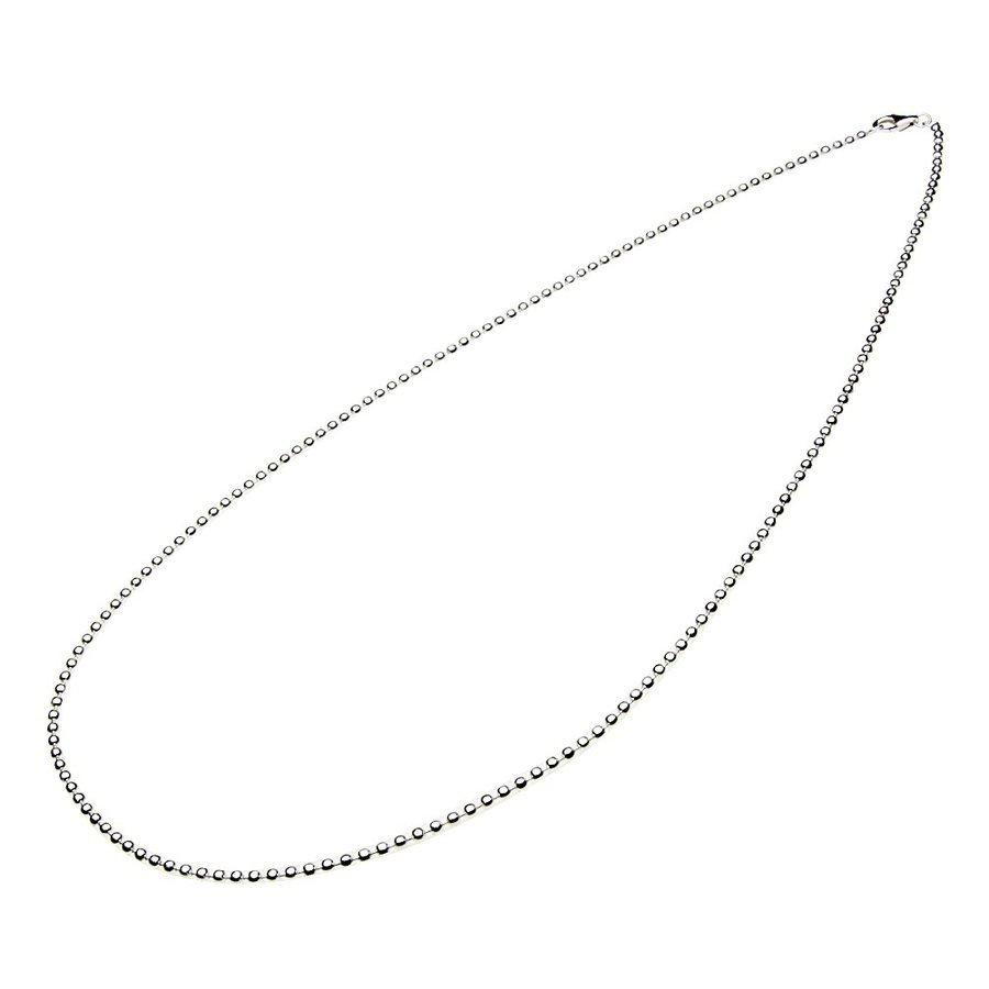幅2mm シルバーボールチェーン 白仕上げ シルバー925 silver925 シルバーアクセサリー c0009の画像