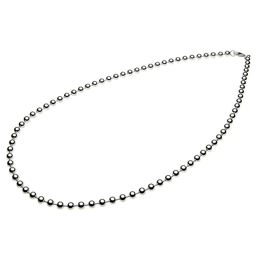 幅4mm シルバーボールチェーン 白仕上げ シルバー925 silver925 シルバーアクセサリー c0010の画像