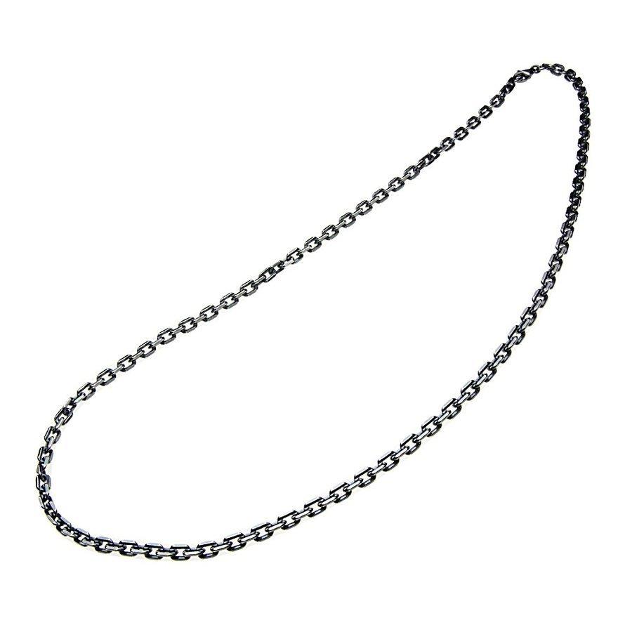 幅4mm 4面カットあずきシルバーチェーン 燻し加工 シルバー925 silver925 シルバーアクセサリー c0012の画像