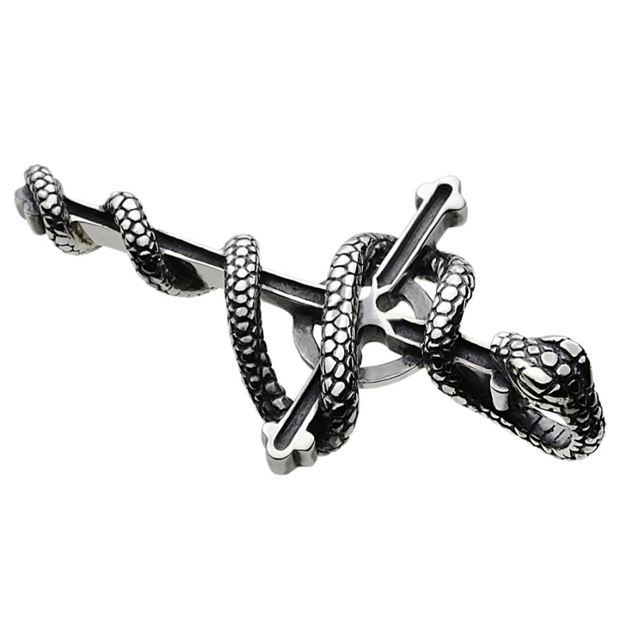 チェーン付き シルバーネックレス メンズ 蛇・スネークネックレス