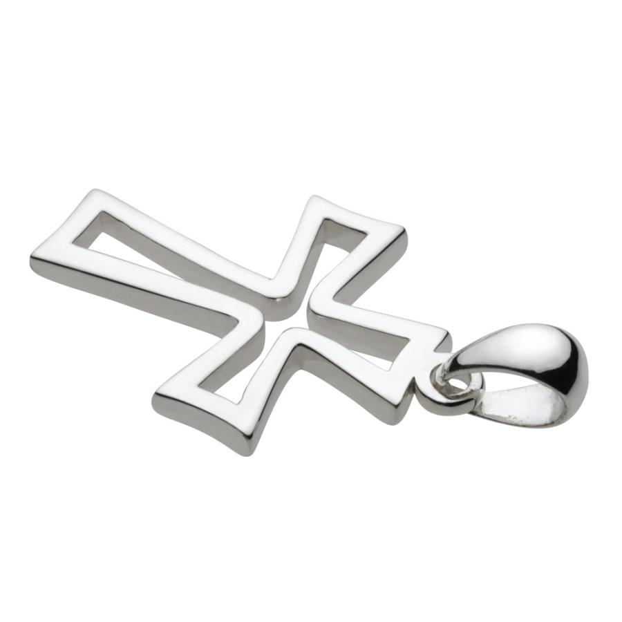 シルバーペンダント メンズ スタイリッシュ クロス 十字架 シンプル 中抜き シルバー925 レディース シルバーアクセサリー fp0285の画像