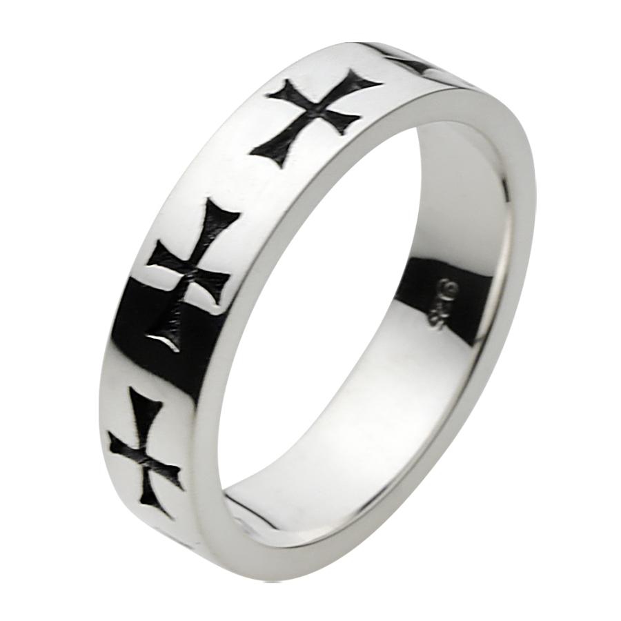 アイアンクロス 鉄十字 リング 19号 指輪 カラー シルバー アイアン