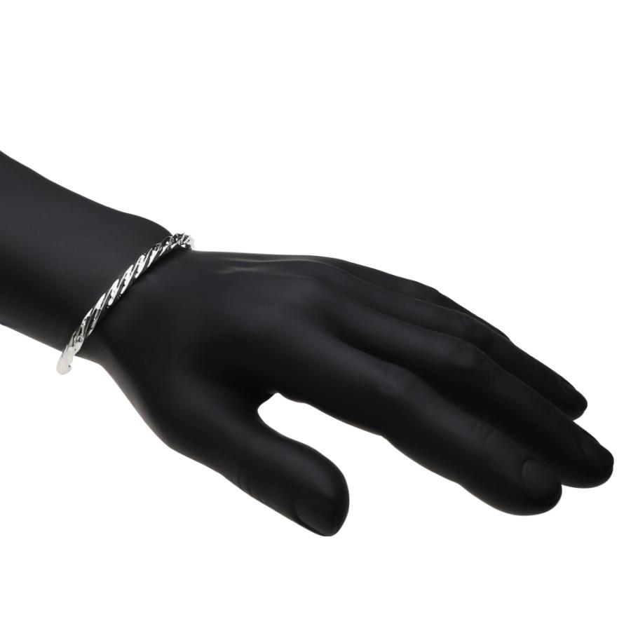 シルバーブレスレット メンズ バングル ツイスト ロープ ひねり ねじり 鏡面仕上げ シンプル シルバー925 シルバーアクセサリー fb0204の画像