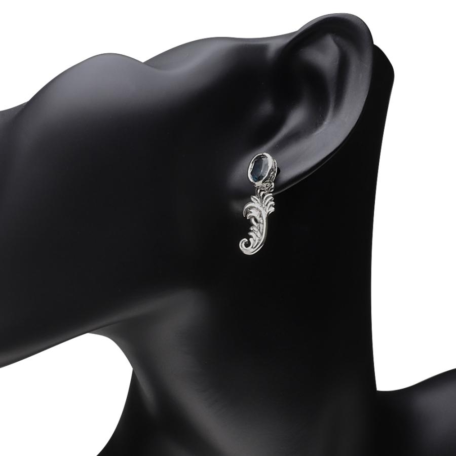 ロンドンブルートパース シルバーピアス メンズ オリエンタル アラベスク ドロップ アラベスク シルバー925 シルバーアクセサリー fe0200の画像