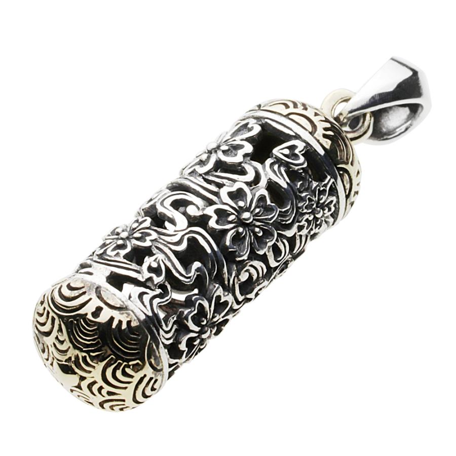 シルバーペンダント メンズ 和風 桜水流 波模様 シルバー925