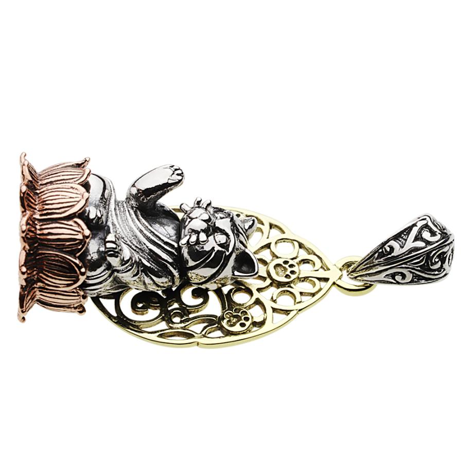 猫ちん マベパールペンダントヘッド シルバーペンダント メンズ 猫 仏 菩薩 シルバー925 ペンダントトップ