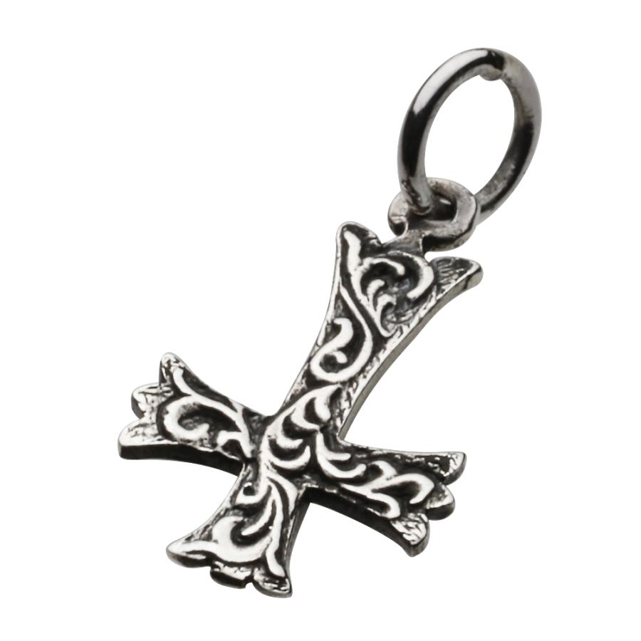 シルバーペンダント メンズ 逆十字 ブラックジルコニア シルバー925