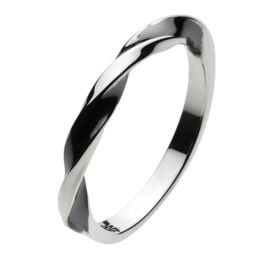 シルバーリング 指輪 メンズ ツイスト スパイラル 細い 細身 シルバー