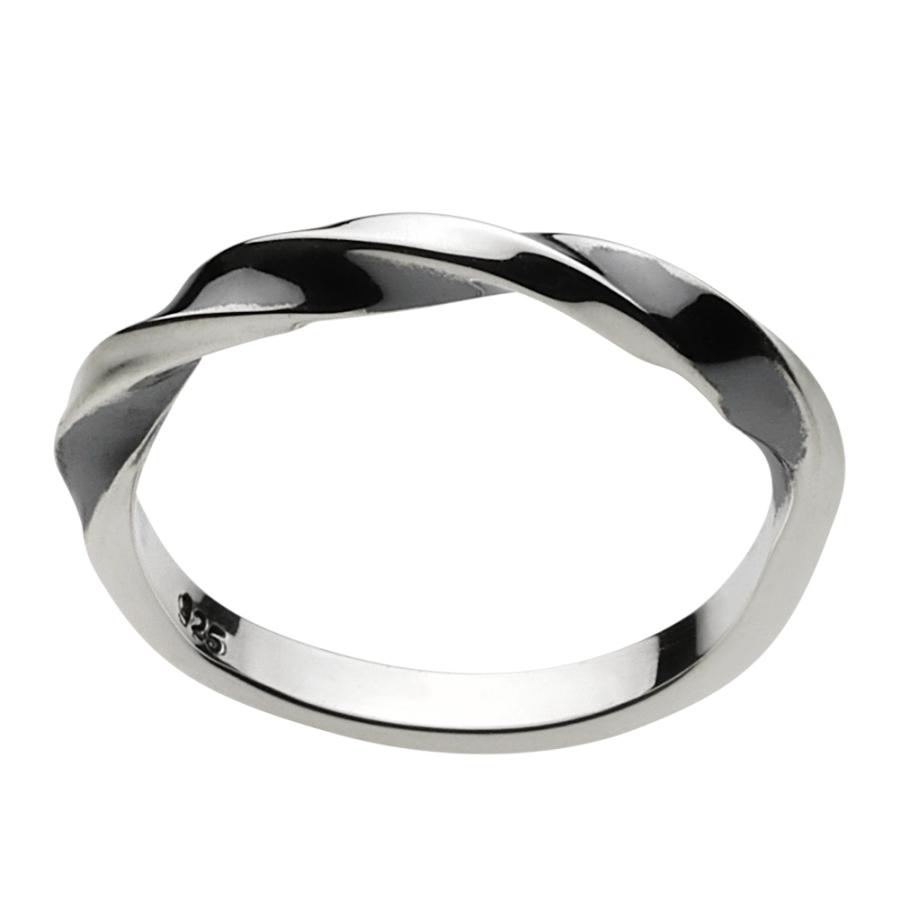 シルバーリング 指輪 メンズ ツイスト スパイラル 細い 細身 シルバー