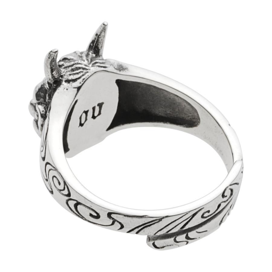 シルバーリング 指輪 メンズ 和風 和柄 般若 鬼 唐草模様 シルバー925