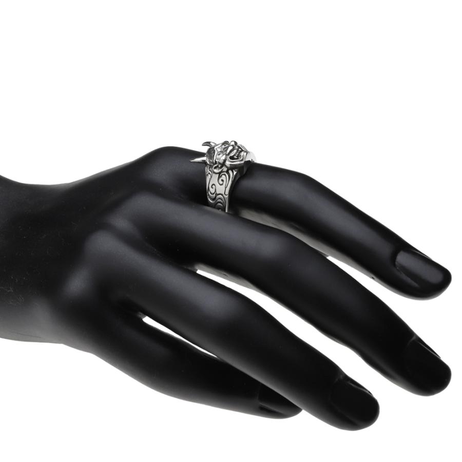 シルバーリング 指輪 メンズ 和風 和柄 般若 鬼 唐草模様 シルバー925