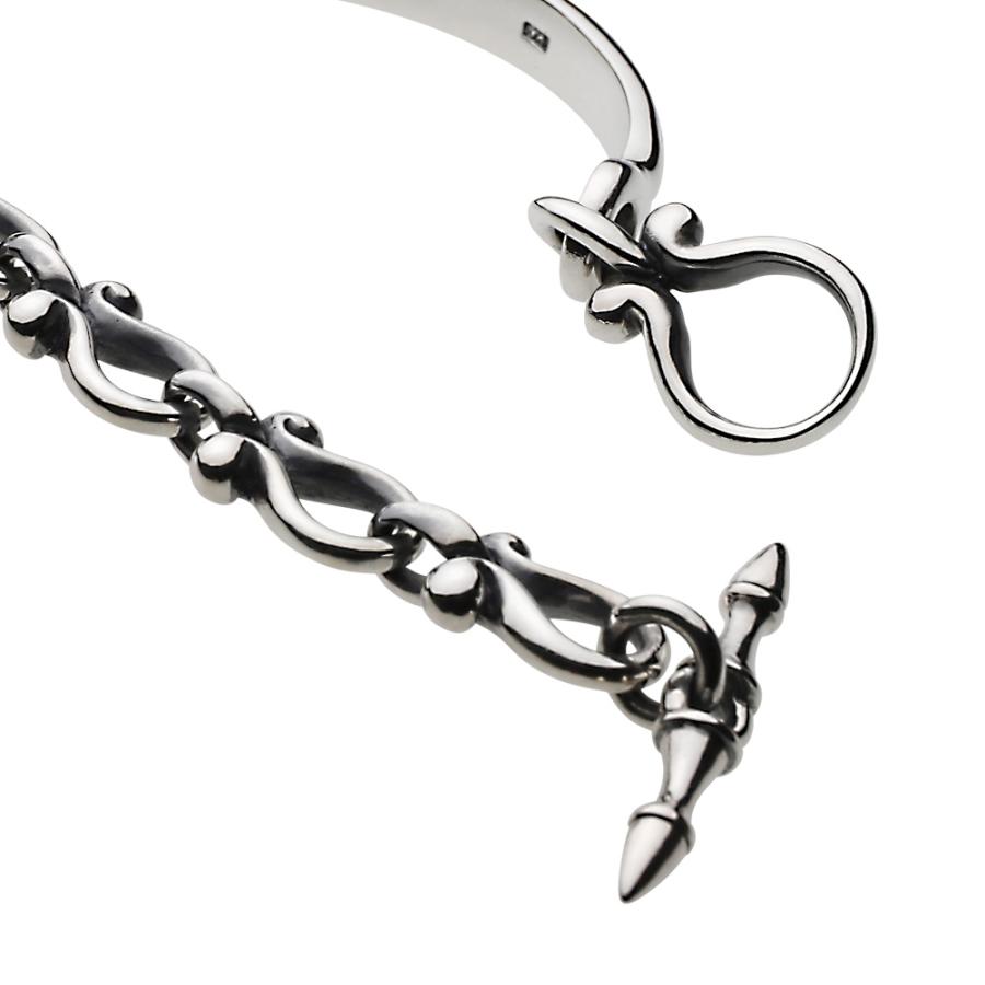 ブラックスター シルバーブレスレット メンズ アラベスク 百合の紋章