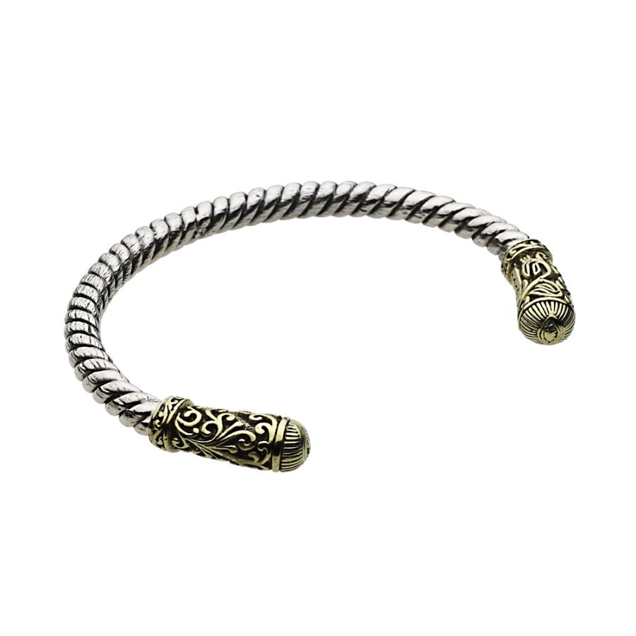 シルバーブレスレット メンズ バングル ツイスト プロビデンスの目 シルバー925 シルバーアクセサリー fb0177の画像