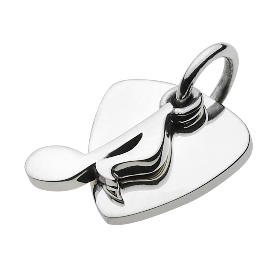 シルバーペンダント メンズ ギターピック 音符 音楽 シンプル シルバー