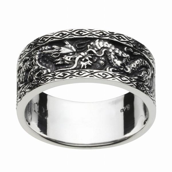 シルバーリング 指輪 メンズ 竜 龍 和風 和柄 ドラゴン シルバー925 リング 大きいサイズ silver925 シルバーアクセサリー fr0415の画像