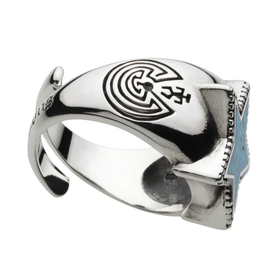 ターコイズ シルバーリング 指輪 メンズ スター 星 ネイティブ