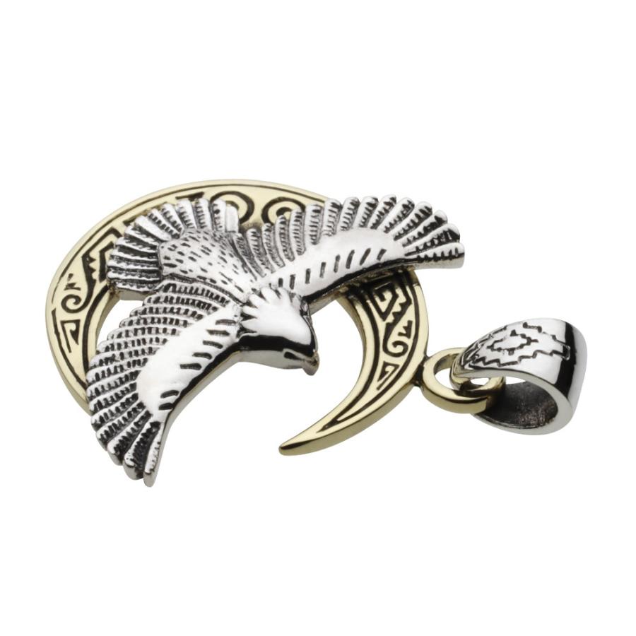 シルバーペンダント メンズ 三日月 イーグル シルバー925 ペンダント