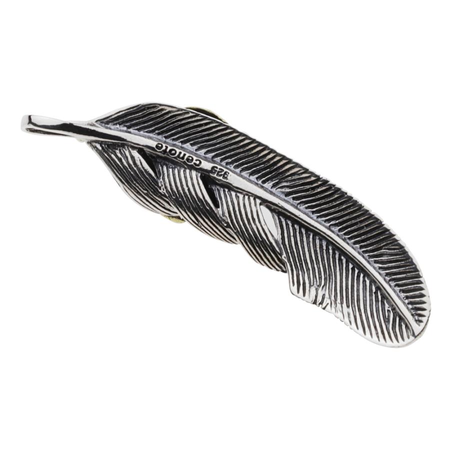 ターコイズ シルバーペンダント メンズ フェザー 羽 ネイティブ インディアンジュエリー シルバー925 シルバーアクセサリー fp0319の画像