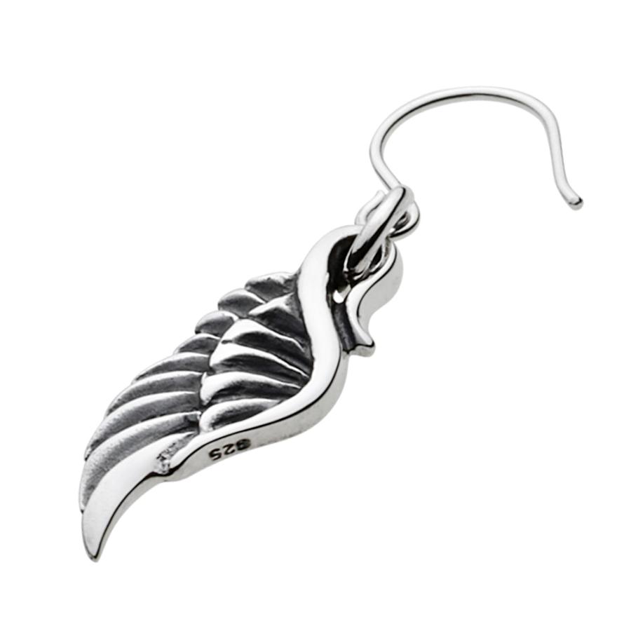 シルバー925 スイングピアス シルバーピアス メンズ スイング フェザー 羽 チャーム ドロップ