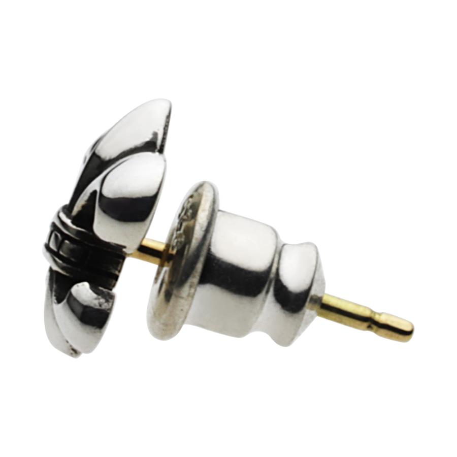 シルバーピアス 18金ポスト メンズ 百合の紋章 シルバー925 silver925 スタッド ピアス 片耳 シルバーアクセサリー fe0107の画像