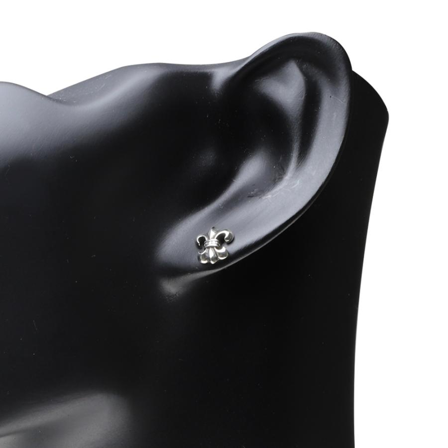シルバーピアス 18金ポスト メンズ 百合の紋章 シルバー925 silver925 スタッド ピアス 片耳 シルバーアクセサリー fe0107の画像