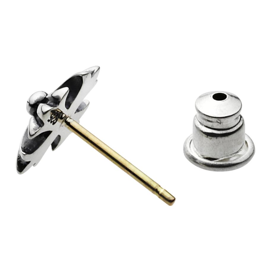 シルバーピアス 18金ポスト メンズ クロス シルバー925 silver925 スタッド ピアス 片耳 シルバーアクセサリー fe0109の画像