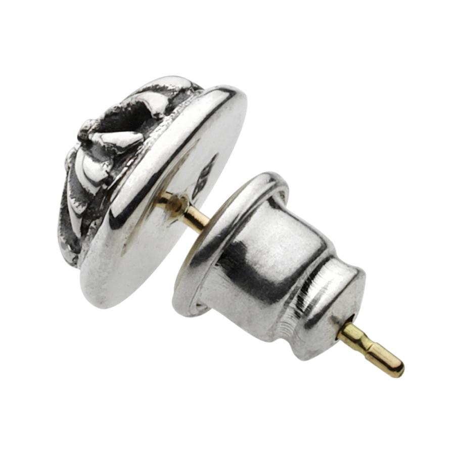 サファイヤ シルバーピアス 18金ポスト メンズ クロス シルバー925 silver925 スタッド ピアス 片耳 シルバーアクセサリー fe0116の画像