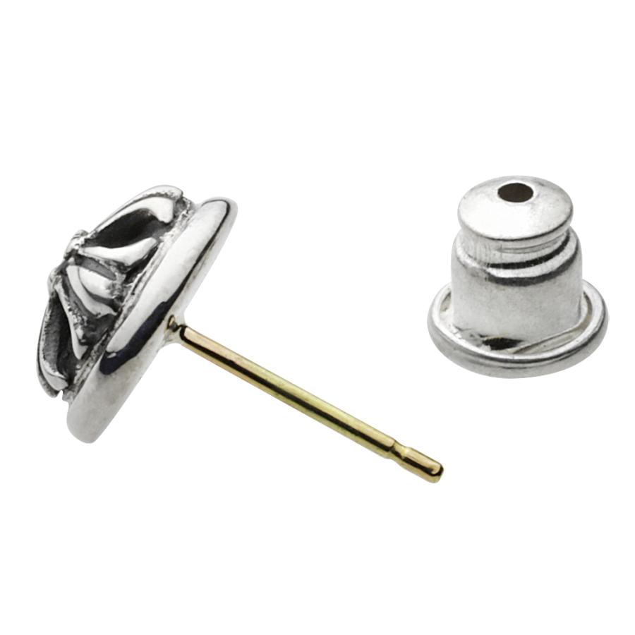 サファイヤ シルバーピアス 18金ポスト メンズ クロス シルバー925 silver925 スタッド ピアス 片耳 シルバーアクセサリー fe0116の画像