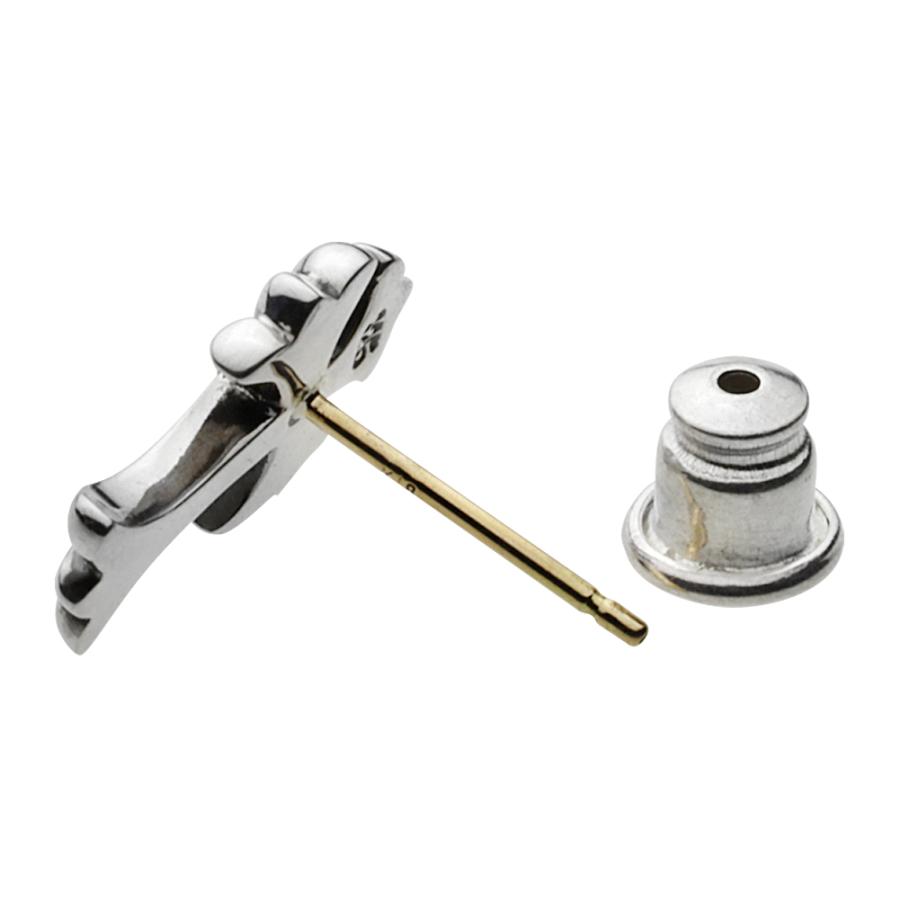 シルバーピアス 18金ポスト メンズ クロス シルバー925 silver925 スタッド ピアス 片耳 大ぶり シルバーアクセサリー fe0125の画像