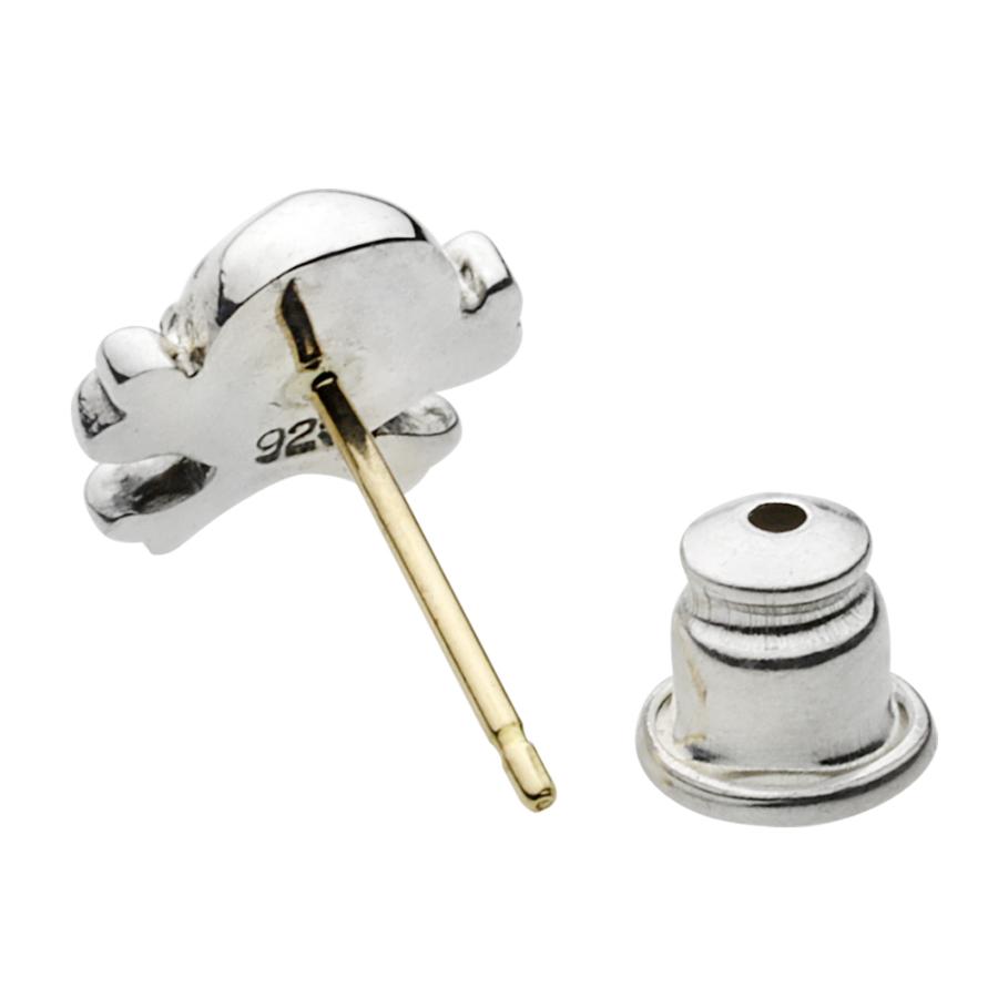 シルバーピアス 18金ポスト メンズ クロス スカル ドクロ シルバー925 silver925 スタッド ピアス 片耳 シルバーアクセサリー fe0127の画像