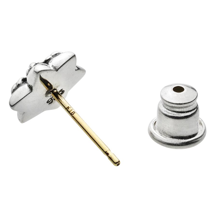 シルバーピアス 18金ポスト メンズ 六つ唐花紋 星 スター フラワー シルバー925 silver925 ピアス 片耳 シルバーアクセサリー fe0128の画像