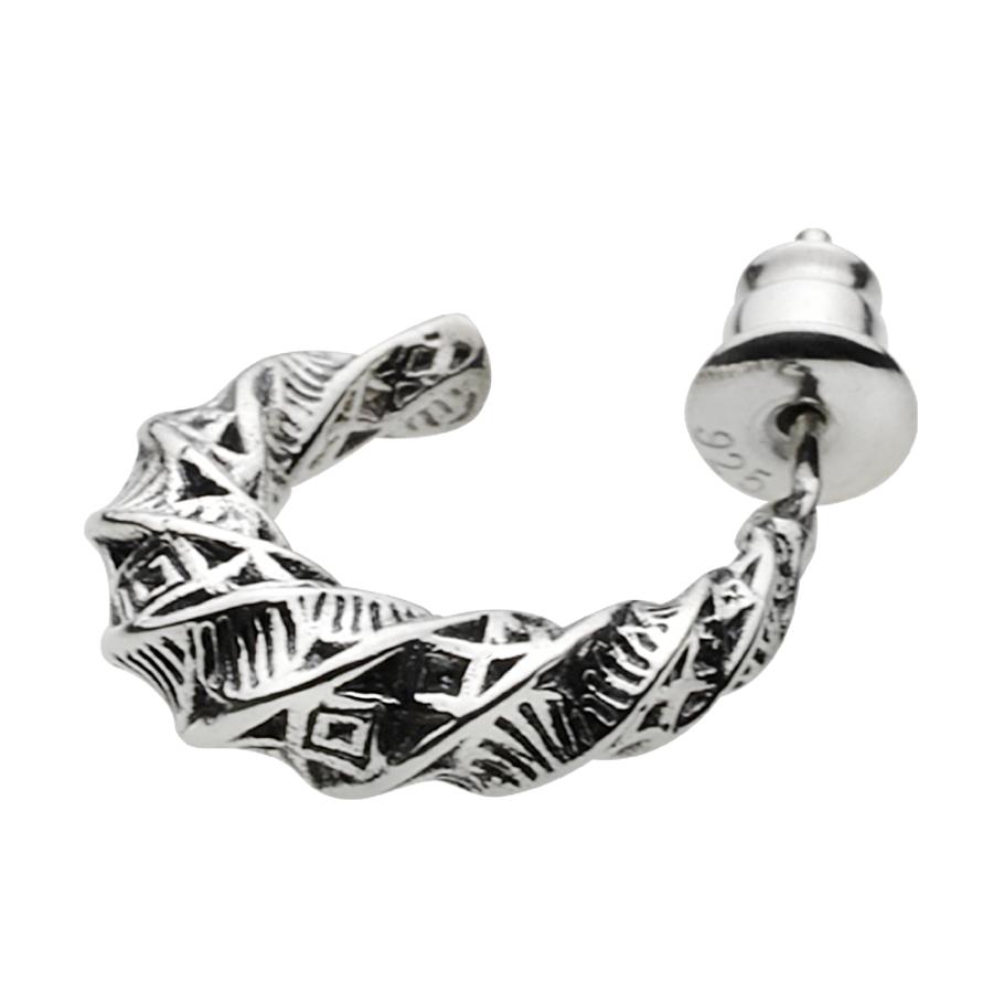 シルバーピアス メンズ ツイスト ネイティブ スパイラル シルバー925