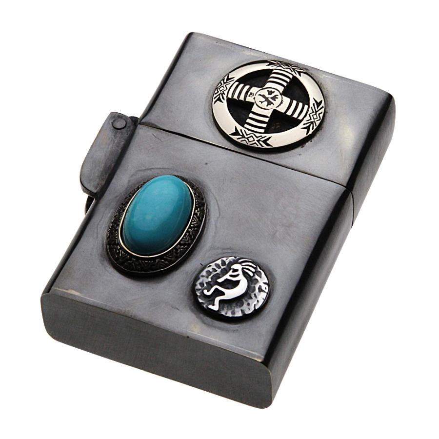 真鍮オイルライター ココペリ ネイティブ ターコイズ ZIPPO ジッポ 