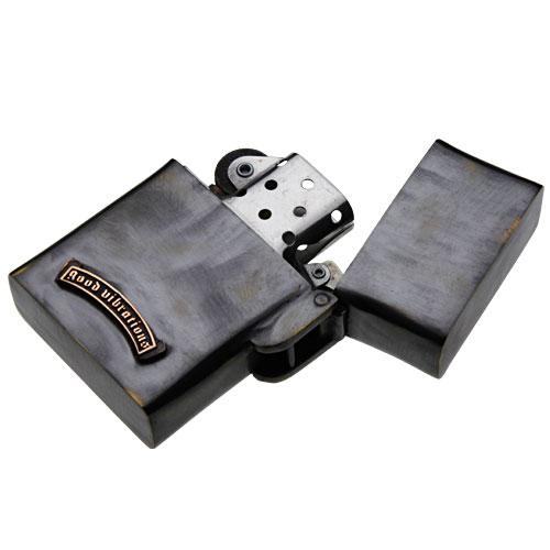 真鍮オイルライター ルート66 アメリカン アメリカンロード バイカーモチーフ ハイウェイサイン ZIPPO ジッポ ブラス アクセサリー s0045の画像