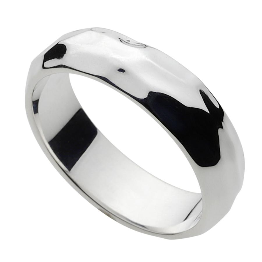 シルバーリング 指輪 メンズ シンプル 打ち出し ハンドメイド柄