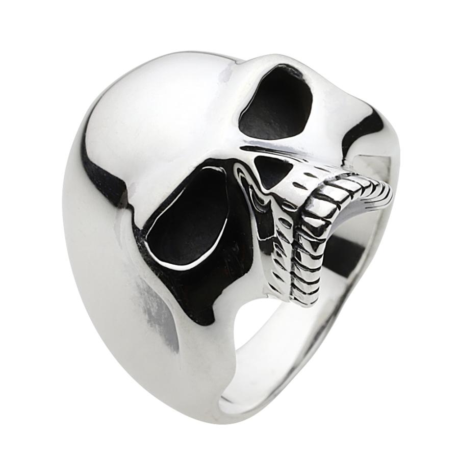 シルバーリング 指輪 メンズ スカル プレーン ドクロ 太め ごつめ