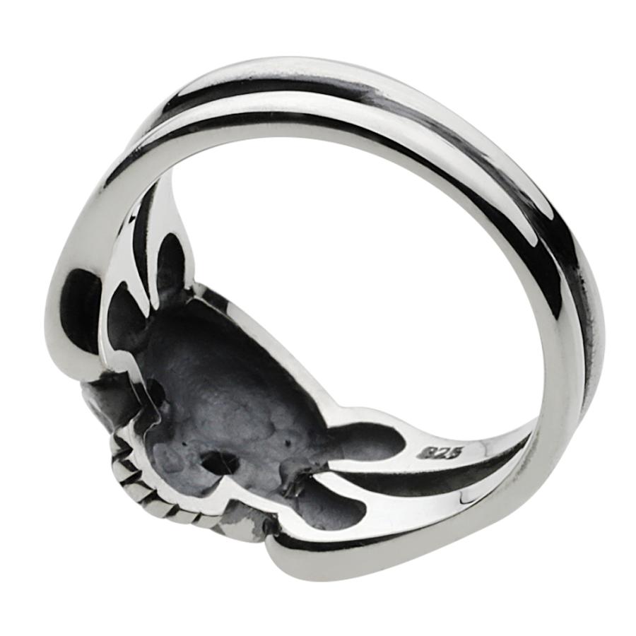 シルバーアクセサリー ハンドメイド シルバー スカルリングジルコニア