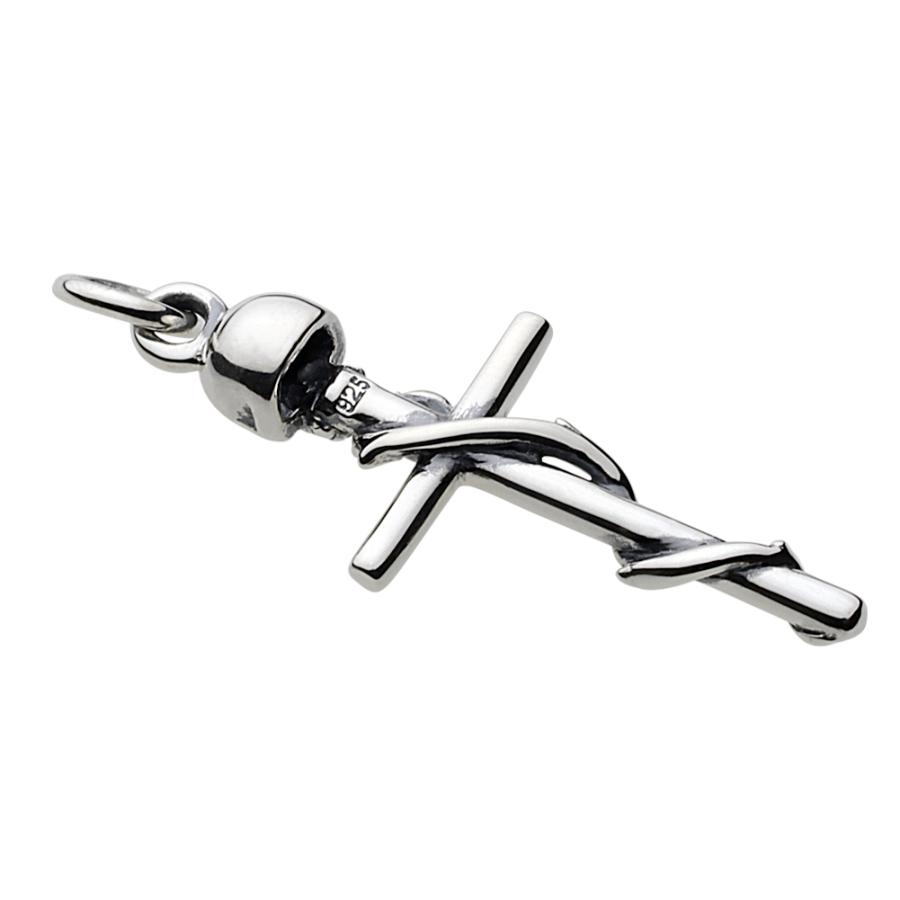 シルバーペンダント スカル ドクロ クロス 十字架 シンプル