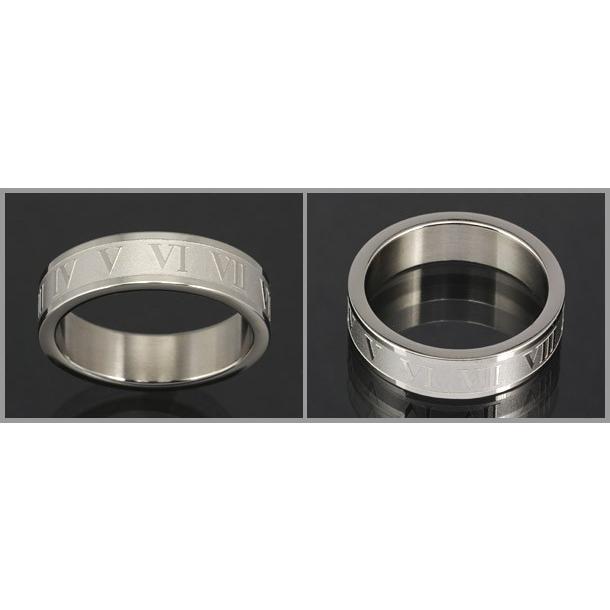指輪 メンズ ローマ数字 チタン リング メンズ チタンリング チタンアクセサリー fr4003 :ti08:シルバーアクセサリー