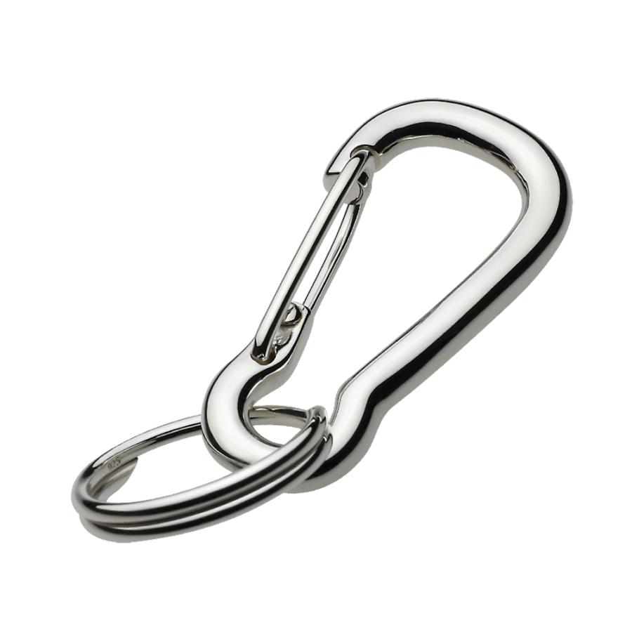 シルバーキーホルダー プレーン カラビナ キーチェーン キーリング付き