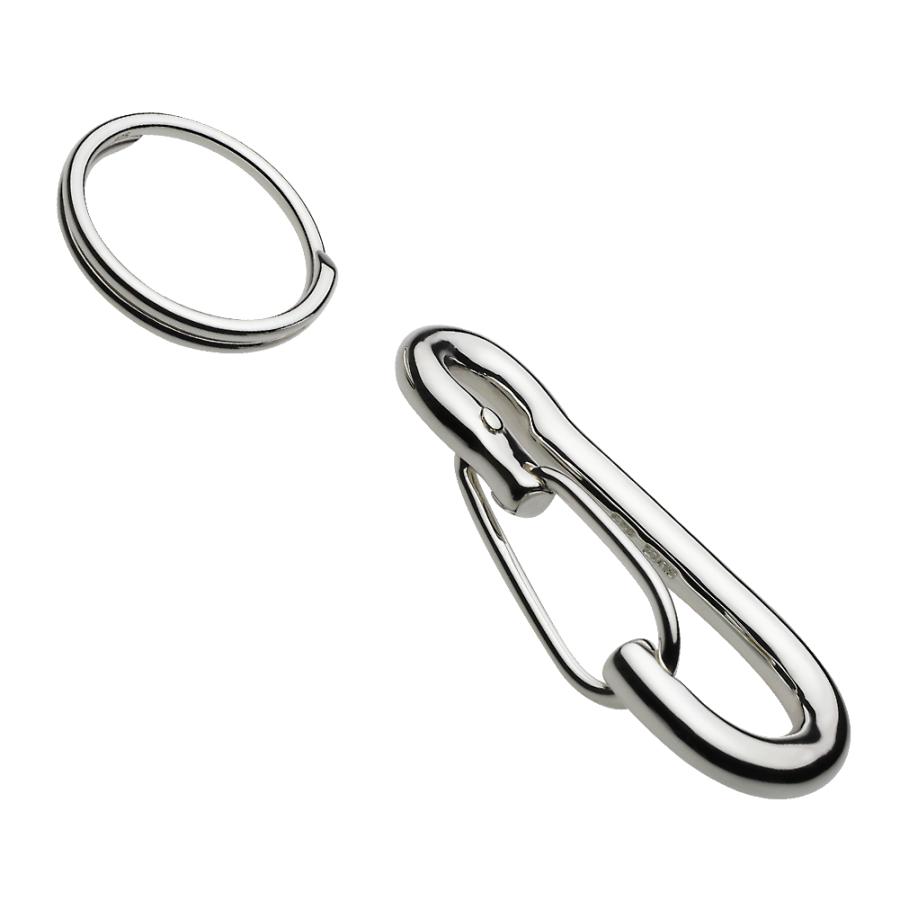 シルバーキーホルダー プレーン カラビナ キーチェーン