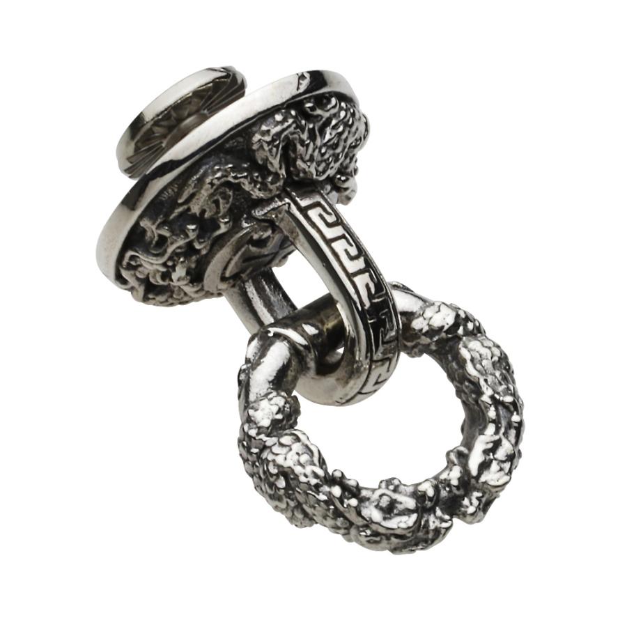 重厚 シルバー925製 双龍 昇龍 ドロップハンドル ウォレットチェーン 用 シルバードロップハンドル シルバー925 silver925 ドラゴン