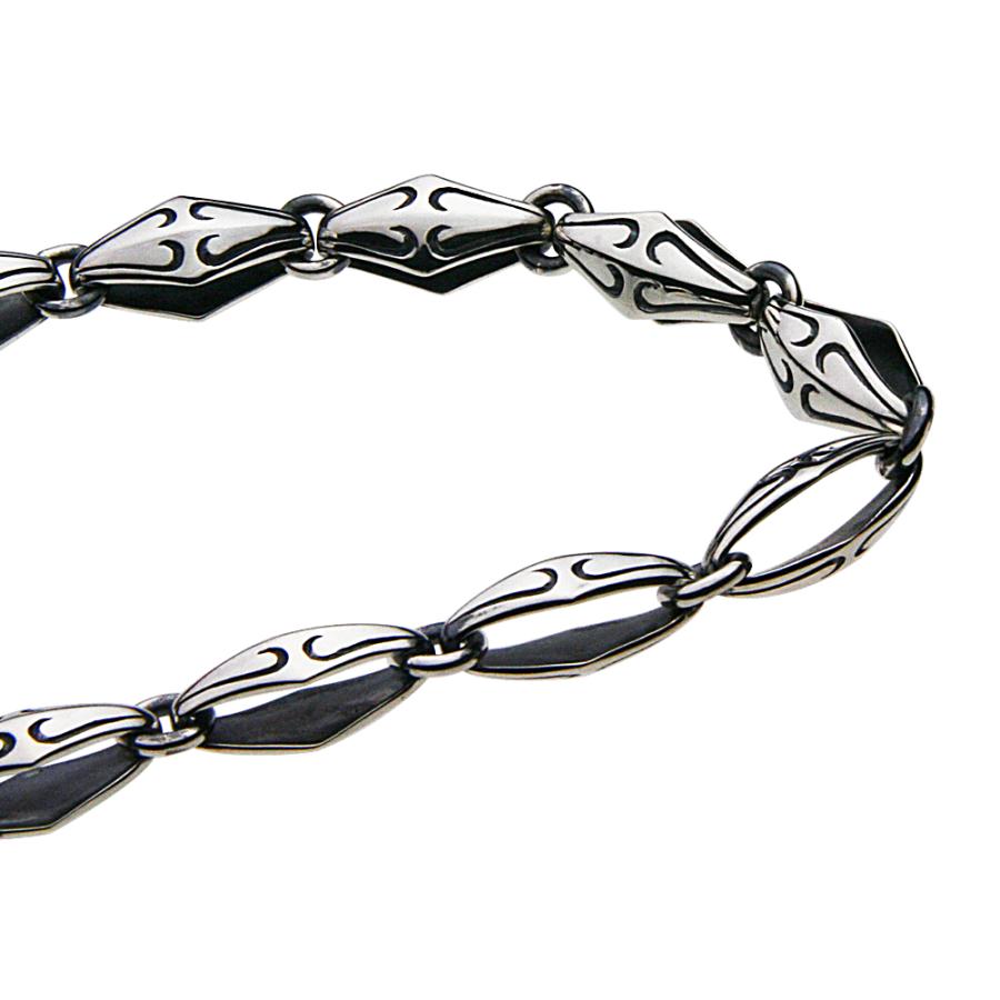 シルバー アーマード ウォレットチェーン フレイムリンク 炎 ファイヤーパターン ロック シルバー925 シルバーアクセサリー s0111の画像