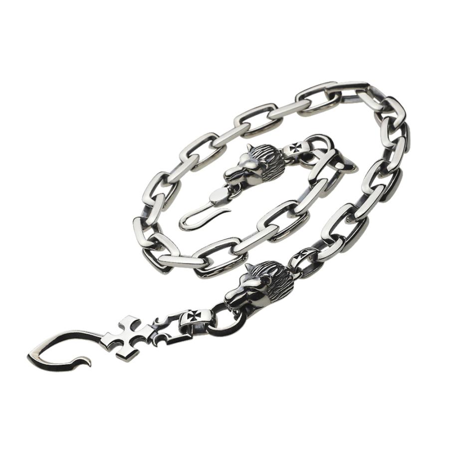 シルバーウォレットチェーン ライオン 獅子 ライオンヘッド アニマル