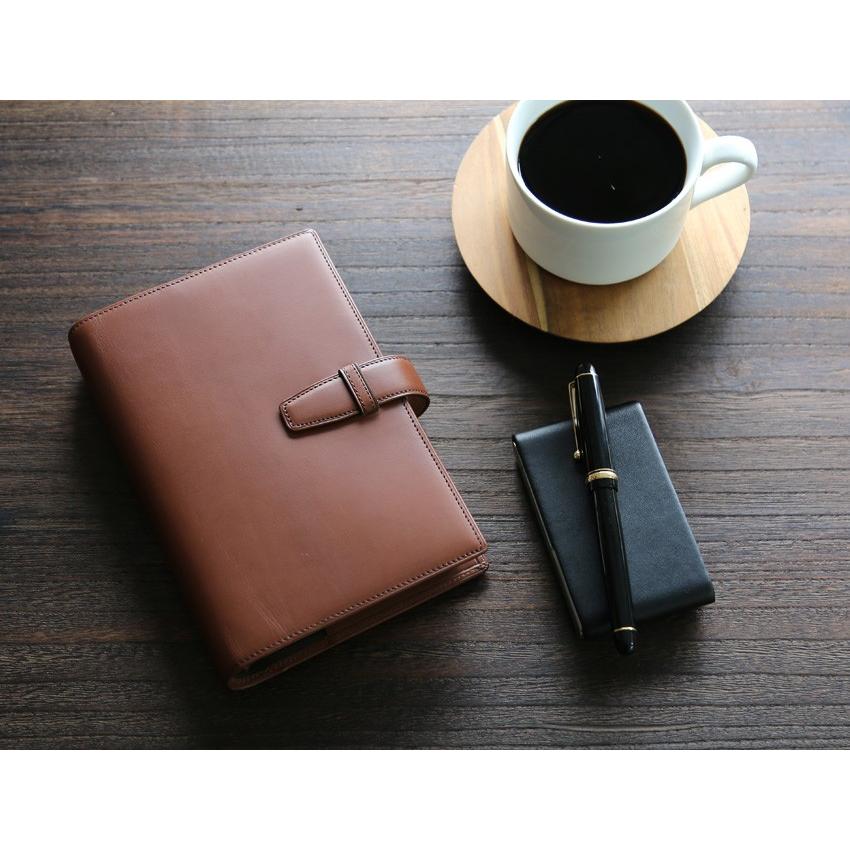 【お徳美品】Ａ５サイズ　本革製システム手帳　Bindex 黒　25mmリング Bindex 【在庫限り!! 半額 50%】 システム手帳 本革 バ