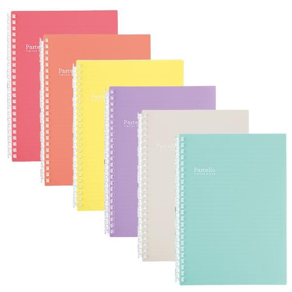 リヒトラブ Pastello ツイストノート A5 タテ型 24穴（N1958）【LIHIT LAB. Pastello twist