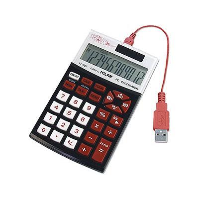 ミラン MILAN 電卓 12桁 テンキー機能付き レッド 1504126R : フジオカ