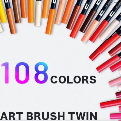 トンボ鉛筆 TOMBOW / デュアル ブラッシュペン AB-T 水性マーカー ベーシック 全108色セット ABT