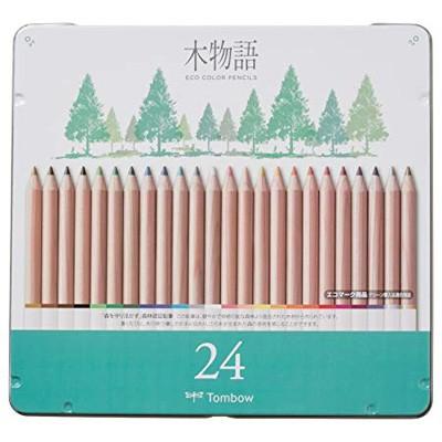 トンボ鉛筆 缶入色鉛筆 S木物語 24色 (CB-RS24C)（A-35844）【TOMBOW